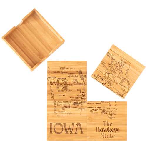 Iowa Puzzle 4-Pc. Coaster Set with Case