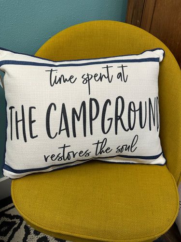 Time Spent at Campground Pillow