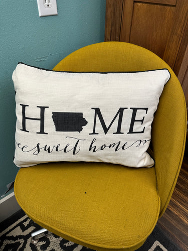 Home Sweet Home Pillow- Iowa