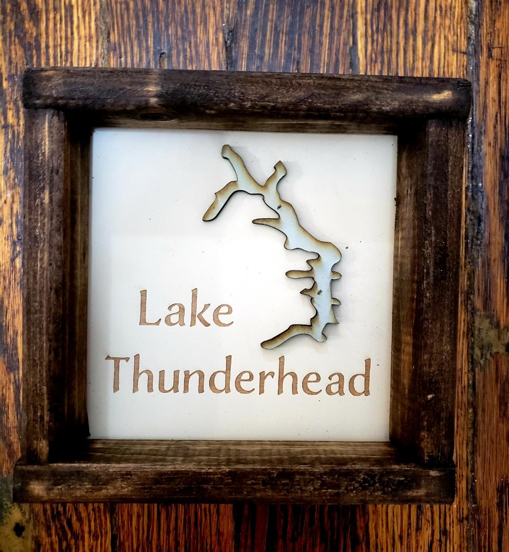 Small Framed Lake Map Sign