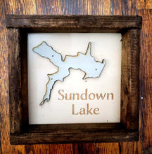 Load image into Gallery viewer, Small Framed Lake Map Sign