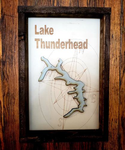 Lake Sign with Compass Background