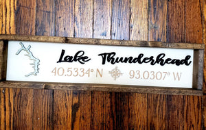 Small Lake Sign with Coordinates