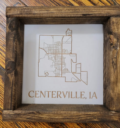7x7 Centerville Map Handmade Sign