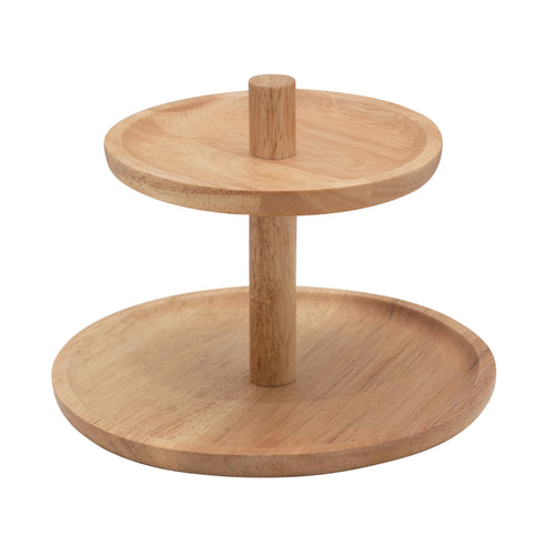 Rubberwood 2-Tier Tray