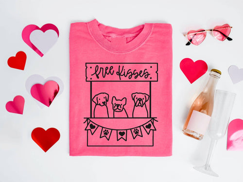 Hot Pink Free Kisses Graphic Tee - Forever Friends Donation