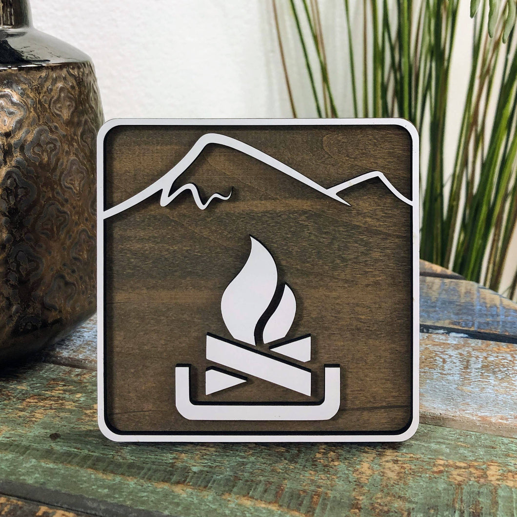 Camp Fire Shelf Decor