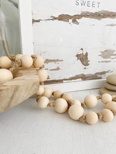 Natural Wood Bead Knot Garland