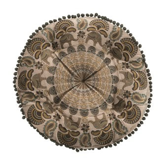 Round Embroidered Pillow