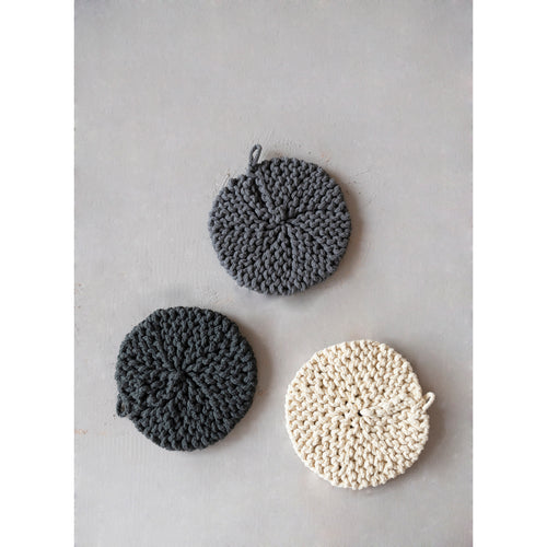 Round Cotton Crocheted Pot Holder