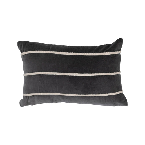 Cotton Velvet Lumbar Pillow