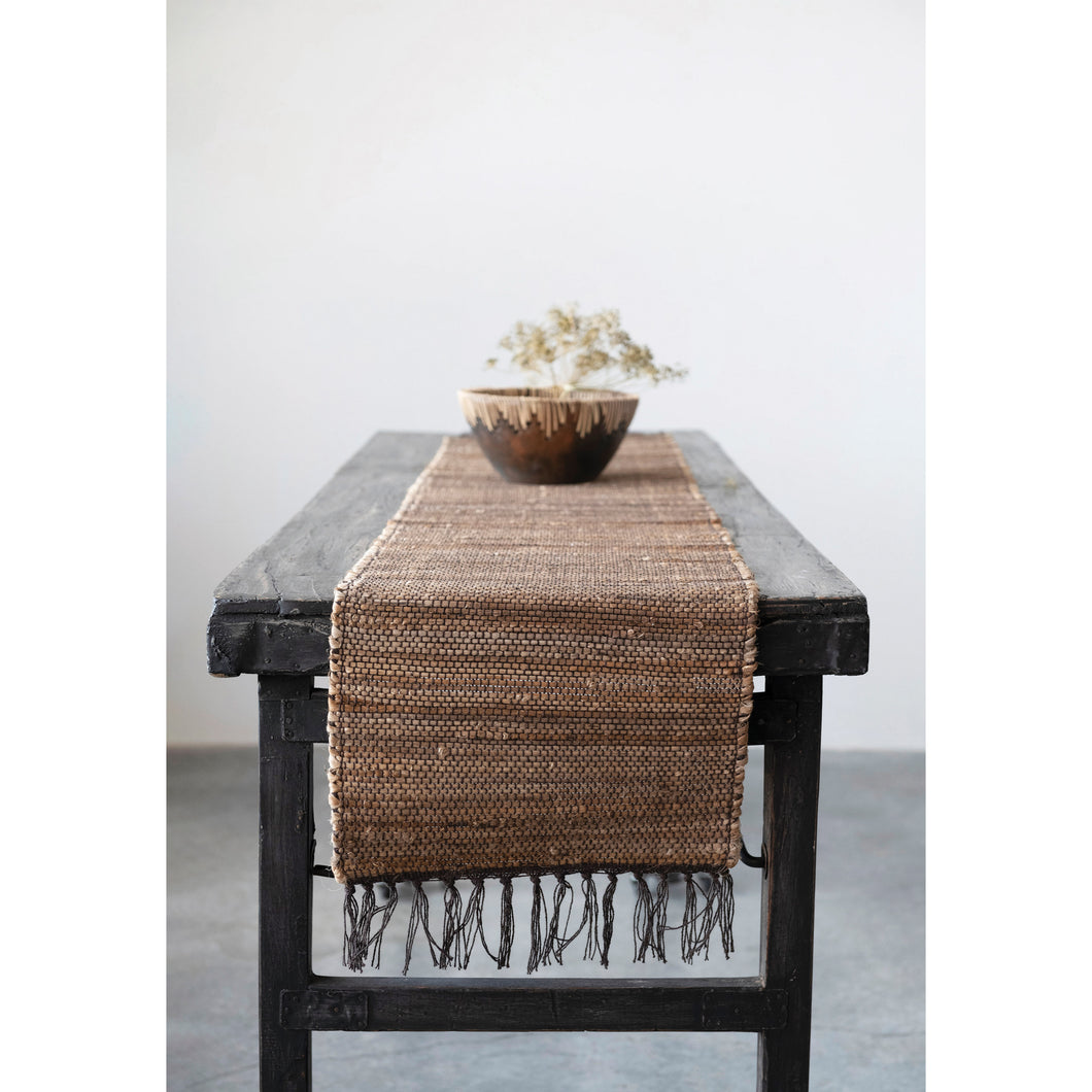 Woven Jute and Cotton Table Runner