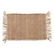 Load image into Gallery viewer, Woven Cotton &amp; Jute Placemat w/ Tassels