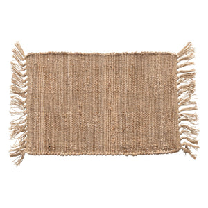 Woven Cotton & Jute Placemat w/ Tassels